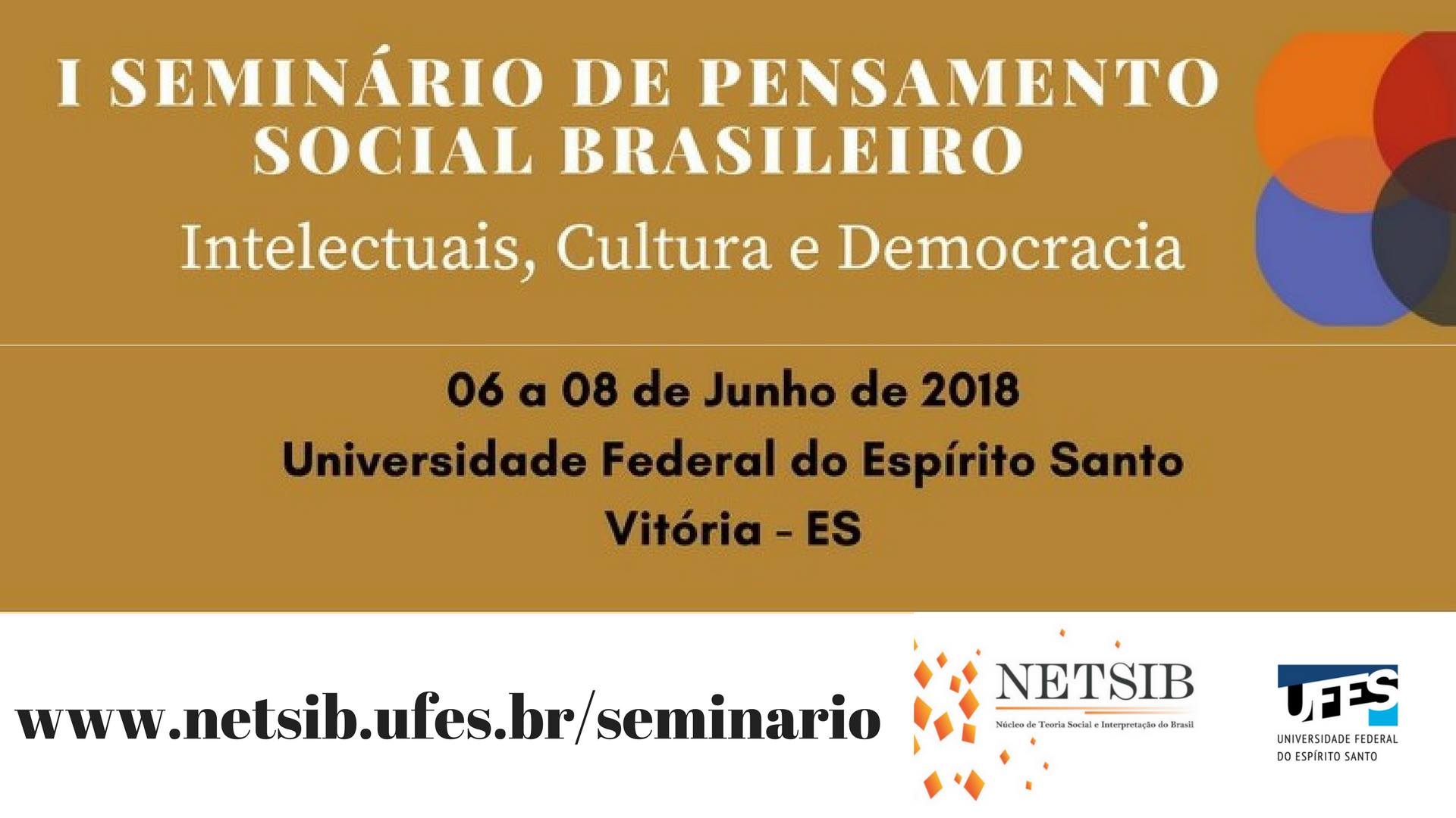 I Seminário de Pensamento Social Brasileiro