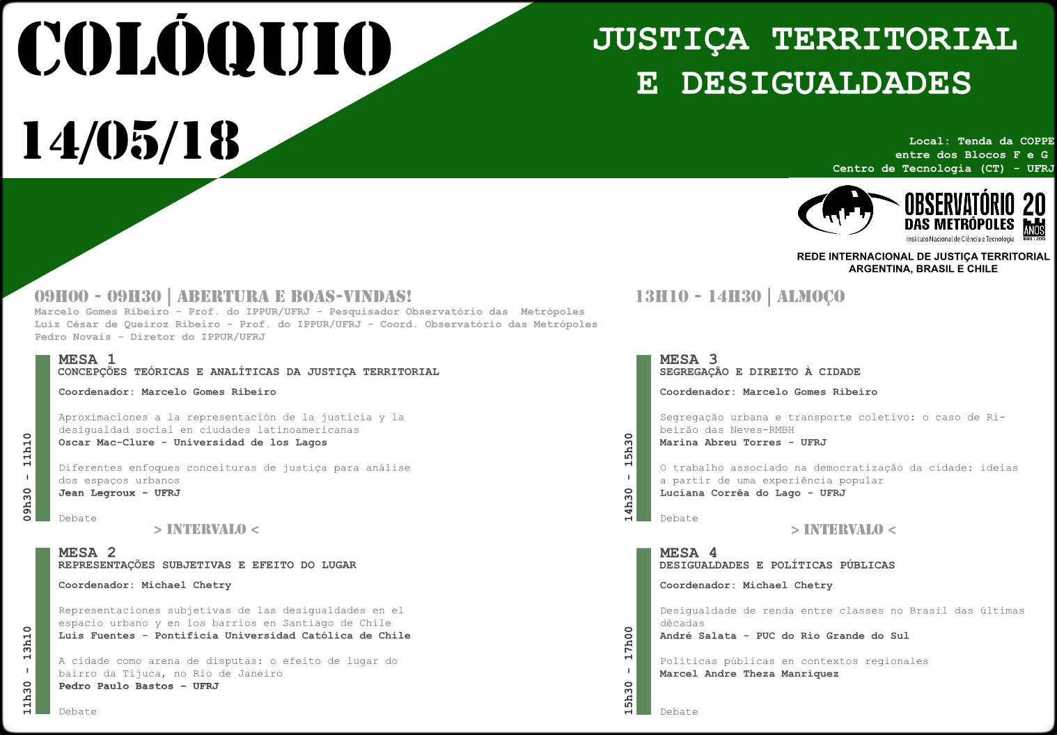 Colóquio Justiça Territorial e Desigualdades