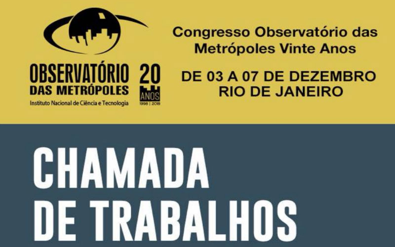 Prorrogado prazo para submissão de trabalhos Congresso 20 anos