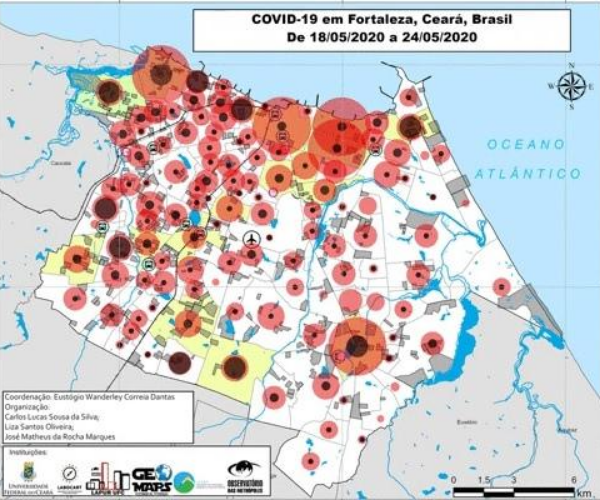 Disseminação da COVID-19 nos espaços de moradia e nos lugares turísticos em Fortaleza