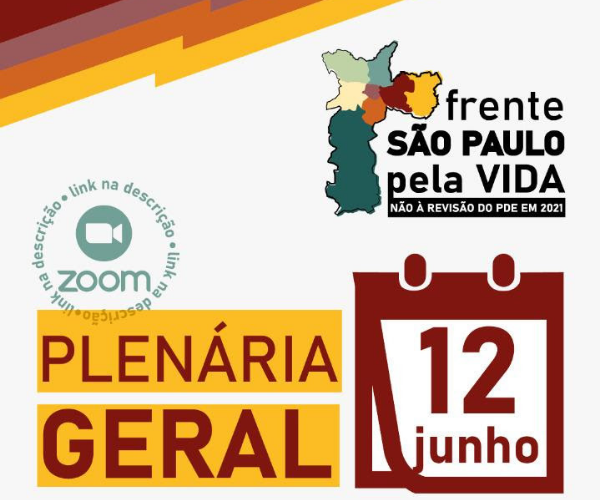 1ª Plenária Geral Virtual da Frente São Paulo Pela Vida