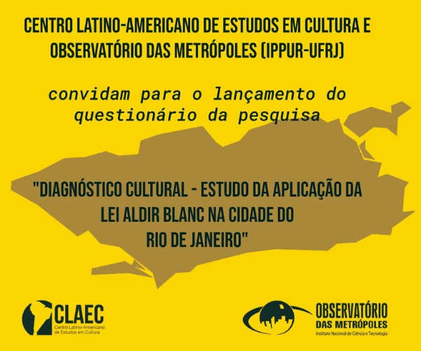 Lançamento | Diagnóstico cultural – Estudo da aplicação da Lei Aldir Blanc no Rio de Janeiro