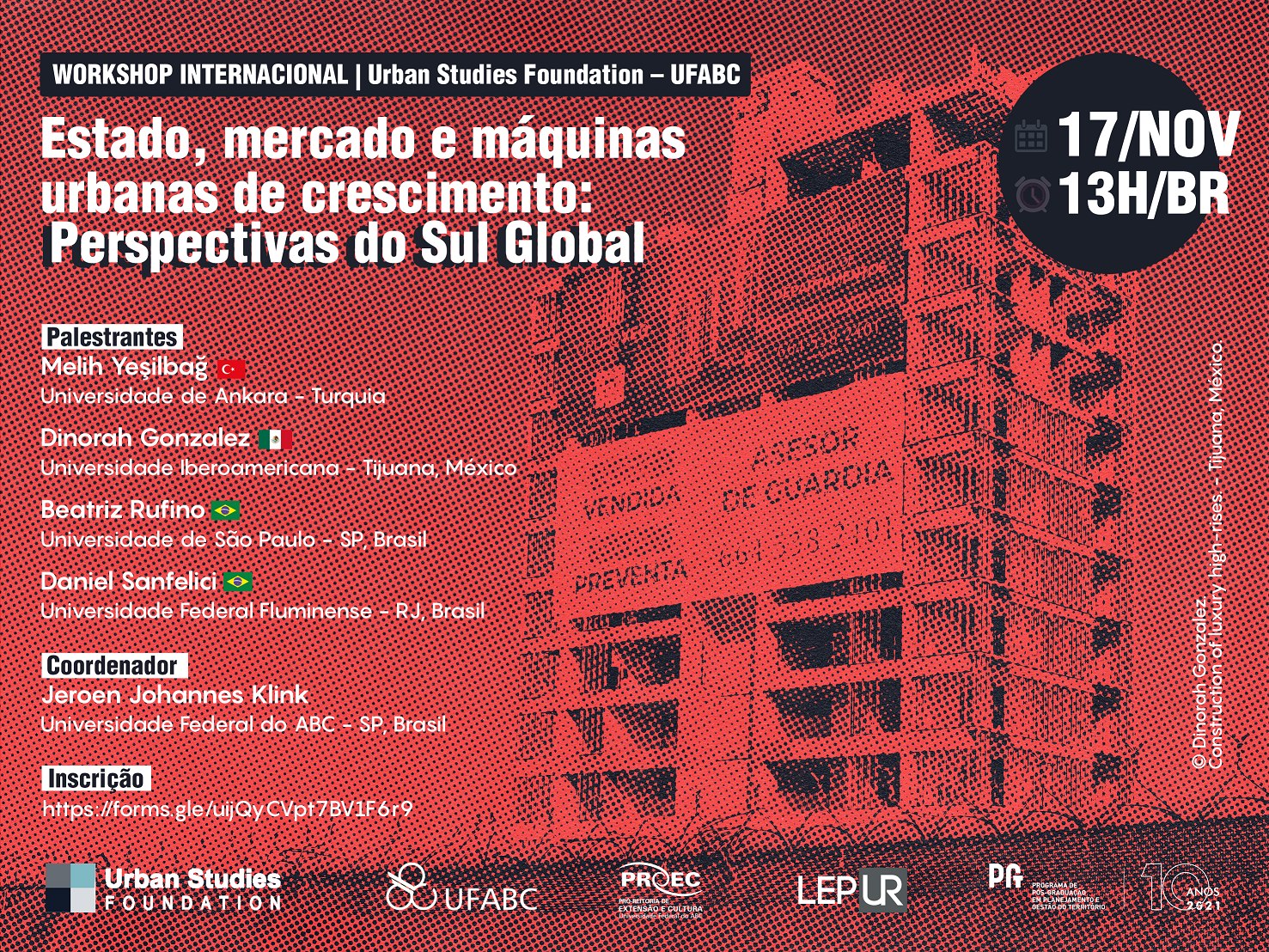 Workshop Internacional | Estado, mercado e máquinas urbanas de crescimento: perspectivas do Sul Global