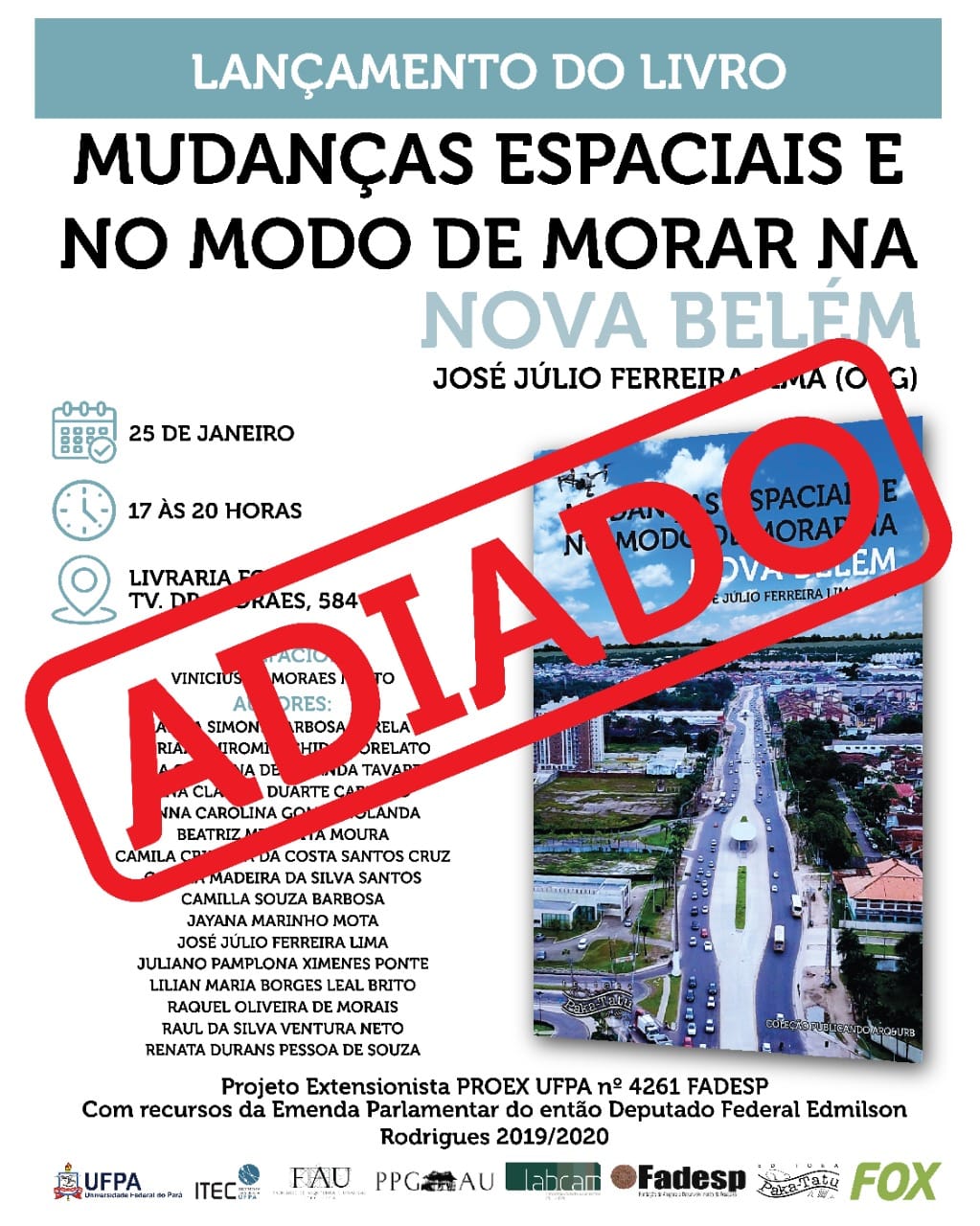 Lançamento do livro “Mudanças espaciais e no modo de morar na Nova Belém”