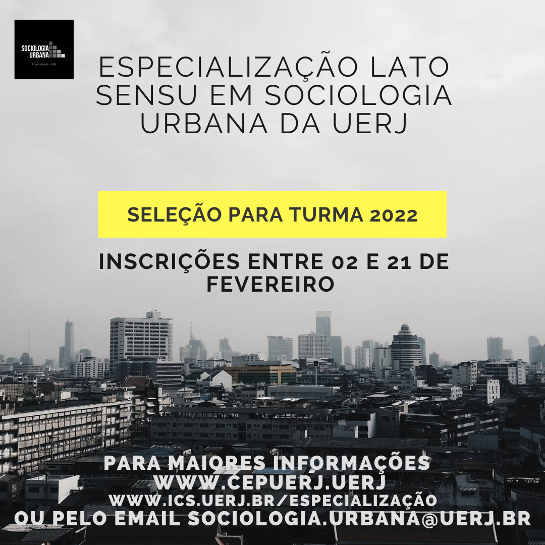 Especialização em Sociologia Urbana da Universidade do Estado do Rio de Janeiro (UERJ)