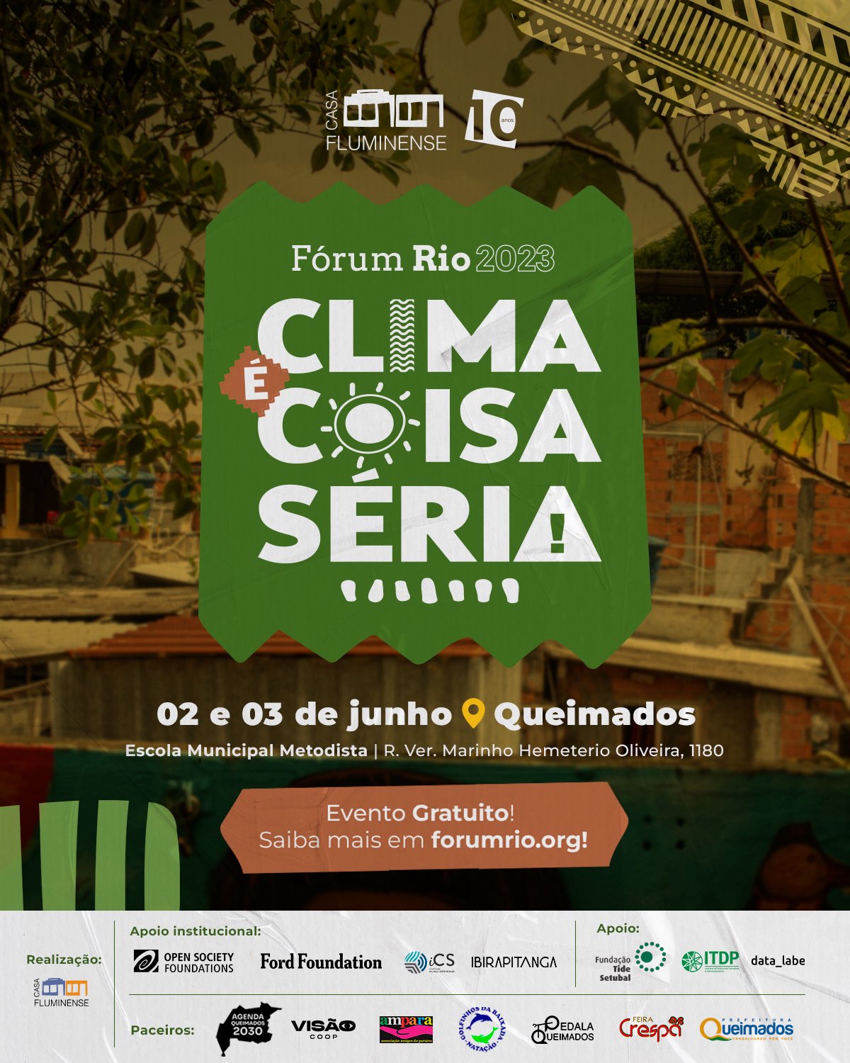 Casa Fluminense promove o Fórum Rio 2023 nos dias 02 e 03 de junho, em Queimados (RJ)