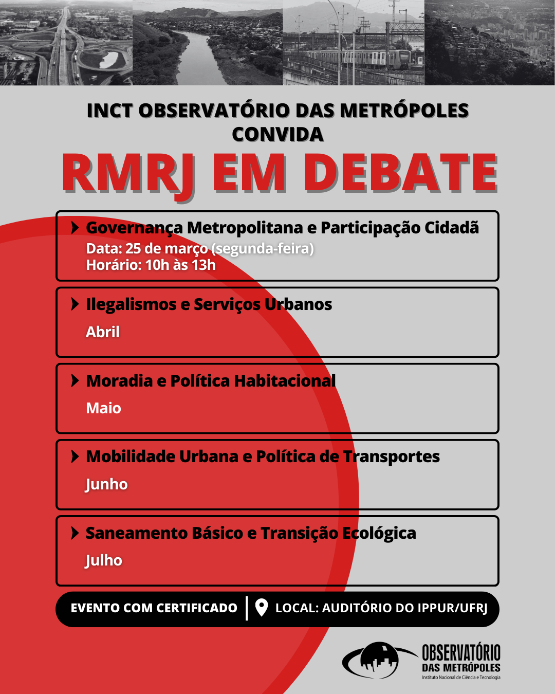 RMRJ em Debate – Núcleo Rio de Janeiro promove ciclo de debates sobre a região metropolitana